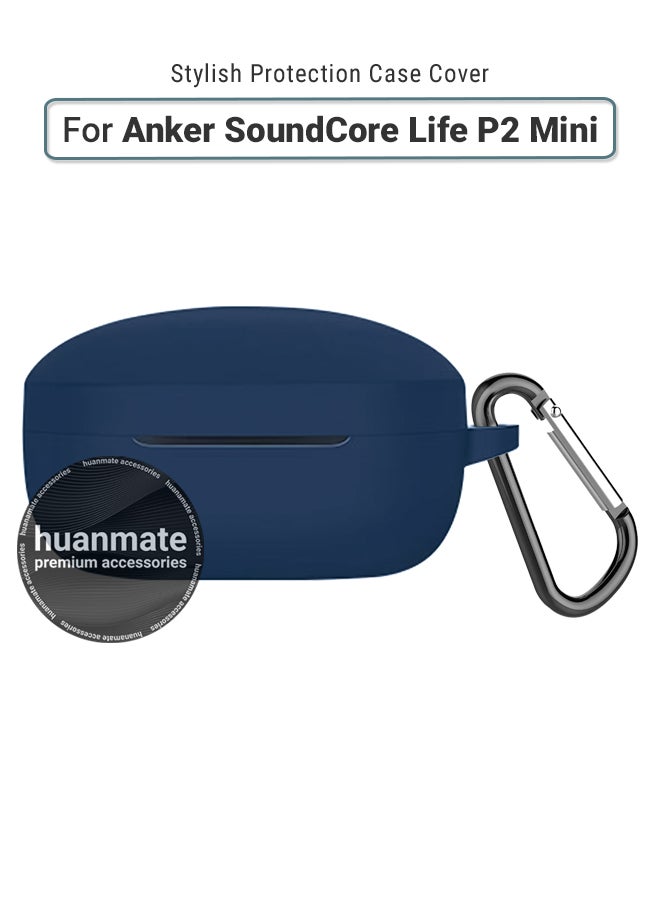 huanmate Anker SoundCore Life P2 Mini Silicone Case Cover - Dark Blue - Made with Soft Silicone, Lightweight & Durable - Stylish Design, Accurate Cut-outs, Easy Installation & Removal - Image 1