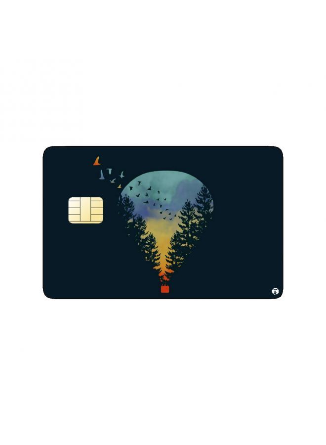 RKN PRINTED BANK CARD STICKER Aesthetic Air Balloon Drawing With Nature View - Image 1