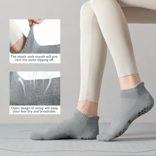 Hstyle 3 Pairs of Yoga Socks with Grips for Women and Men, Ideal for Ballet, Barre, Barefoot Workout, Pilates Grip Socks Non Slip Socks - Image 4
