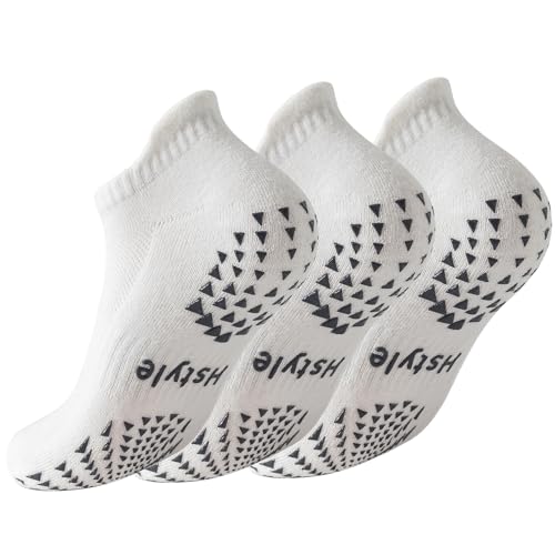 Hstyle 3 Pairs of Yoga Socks with Grips for Women and Men, Ideal for Ballet, Barre, Barefoot Workout, Pilates Grip Socks Non Slip Socks - Image 1