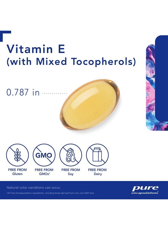 Pure Encapsulations فيتامين E (مع توكوفيرولات مختلطة) - حماية مضادة للأكسدة ووظيفة خلوية - يحتوي على توكوفيرولات مختلطة - غير معدلة وراثيًا - 90 كبسولة لينة - Image 3