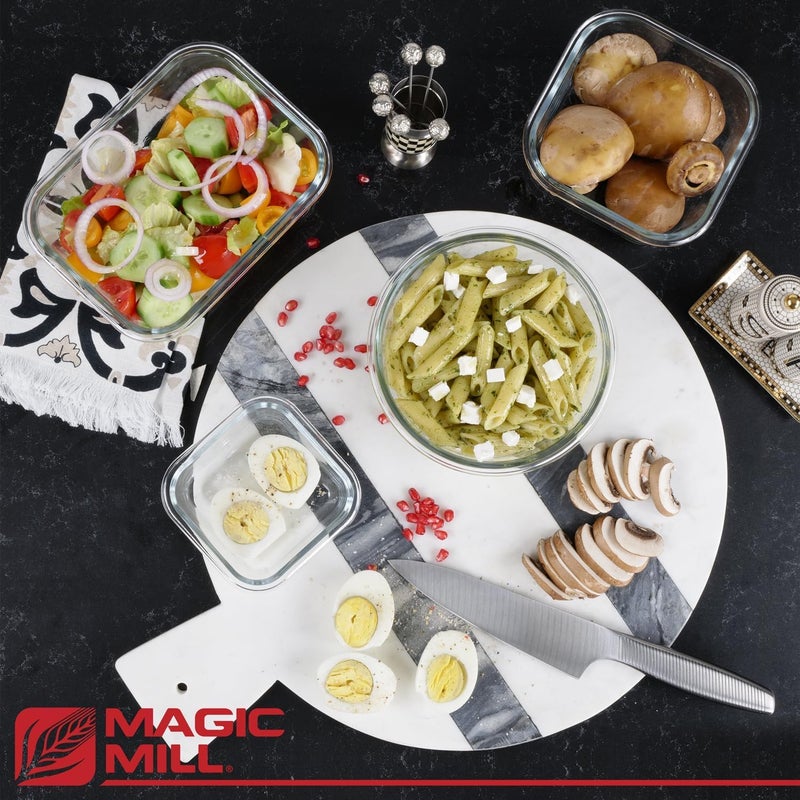 Magic Mill Premium Borosilicate Glass Food Storage Containers with lids Set | 24pc Sets with 12 Bowls & 12 Airtight Locking Lids for Lunch & Meal Prep, Safe for Oven, Freezer, Dishwasher, BPA-Free - Image 3