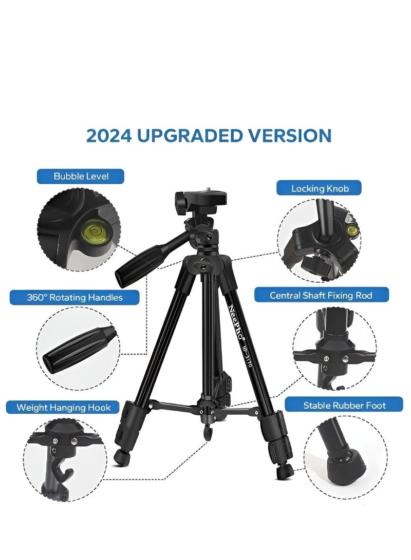 Neepho NP-3170 Professional Tripod, Quick-Release Plate, Adjustable Clamp, Carrying Case Included-BLACK - Image 4