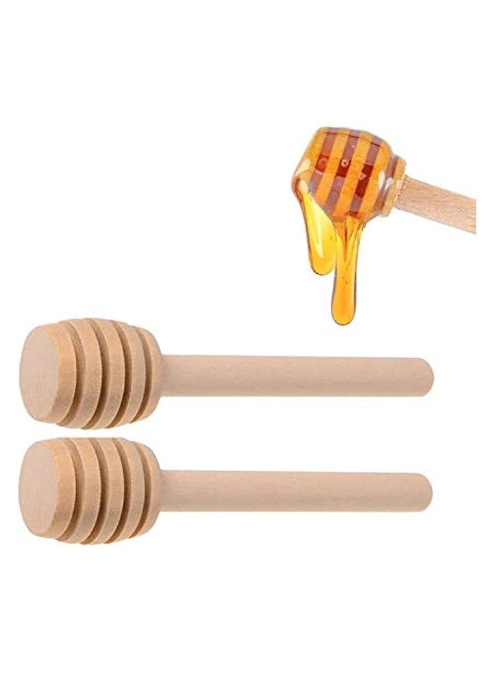 erorex 2 PCS Wooden Honey Dipper Dinnerware Stick Honey Spoon Mixing Stick For Honey Coffee Jar Coffee Milk Tea Safe Stir Bar Spoon (8CM, Pack of 2)  - Image 1
