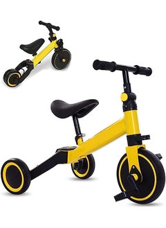 DMG TECH 3 in 1 Kids Tricycles, Toddler Bike for 1-4 Year olds,Baby Balance Bike Kids Trike with Adjustable Seat & Handlebar and Removable Pedal,Kids Trike 3 Wheel Bike for Boys Girls (yellow)  - Image 1