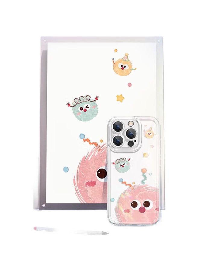 Xp Suitable For Iphone 16 Pro Phone Case, Full Lens Protection, Apple 16 Pro Transparent Soft Case, Heat Dissipation Silicone Style Creative, Women'S Anti-Drop Protective Cover - Bow Tie Puppy - Image 1