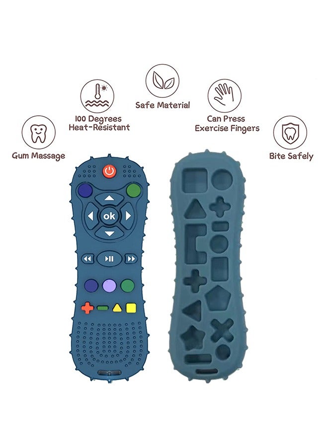 Baby Teething Toy for 3–12 Months – Silicone Remote Control Shape Teether, BPA Free, Pain Relief, Easy to Grip, Freezable (Blue)  - Image 3