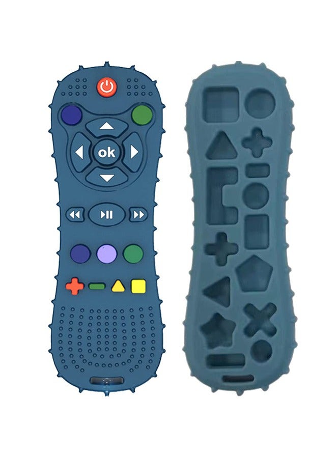 Baby Teething Toy for 3–12 Months – Silicone Remote Control Shape Teether, BPA Free, Pain Relief, Easy to Grip, Freezable (Blue)  - Image 1