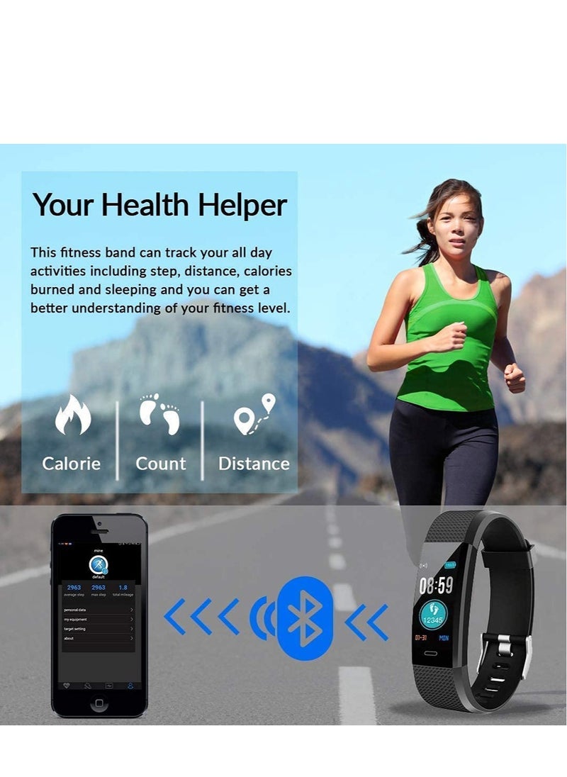 Smart Fitness Band ID115 For Lenovo Pad Touchscreen Smart Bracelet Bluetooth Smart Band LED with Daily Activity Tracker, Heart Rate Sensor, Sleep Monitor and Basic Functionality for All Boys & Girls W