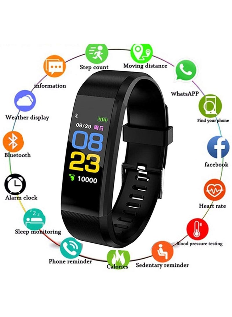 Smart Fitness Band ID115 For Lenovo Pad Touchscreen Smart Bracelet Bluetooth Smart Band LED with Daily Activity Tracker, Heart Rate Sensor, Sleep Monitor and Basic Functionality for All Boys & Girls W