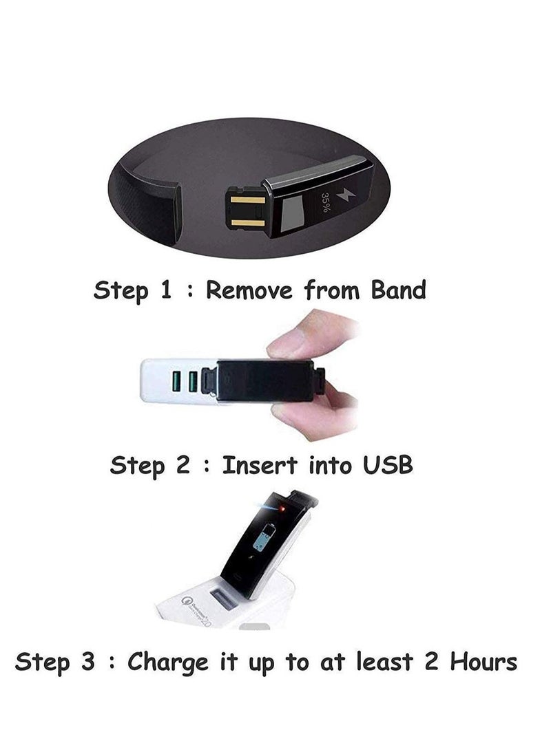 Smart Fitness Band ID115 For Lenovo Pad Touchscreen Smart Bracelet Bluetooth Smart Band LED with Daily Activity Tracker, Heart Rate Sensor, Sleep Monitor and Basic Functionality for All Boys & Girls W