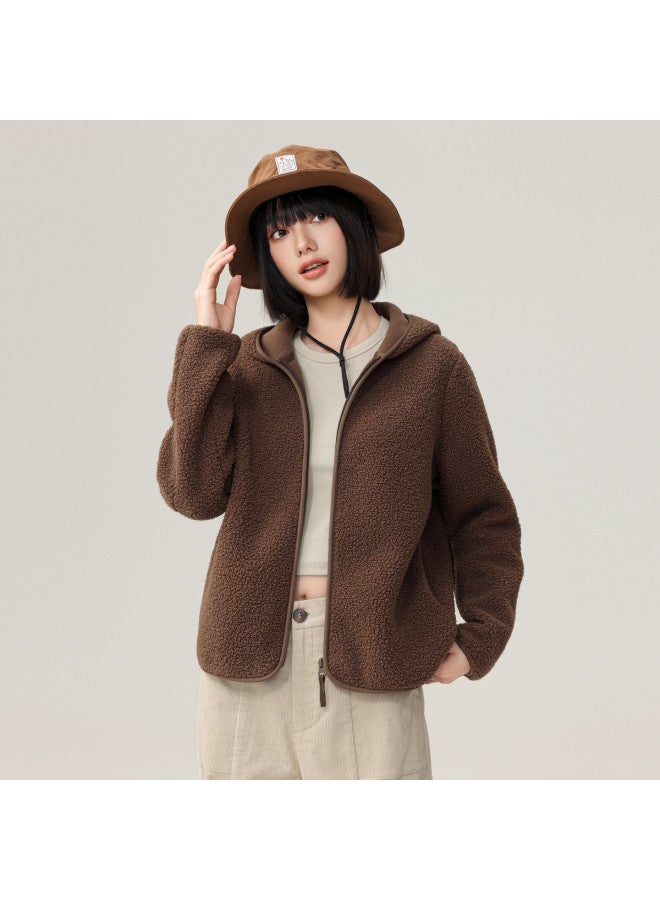 Flying in the snow Women's Short Fleece Jacket 2025 Autumn New Simple Versatile Personality Trend Long Sleeve Jacket Women - Image 2