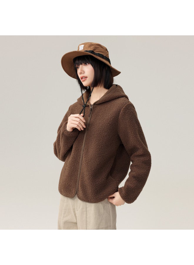 Flying in the snow Women's Short Fleece Jacket 2025 Autumn New Simple Versatile Personality Trend Long Sleeve Jacket Women - Image 4
