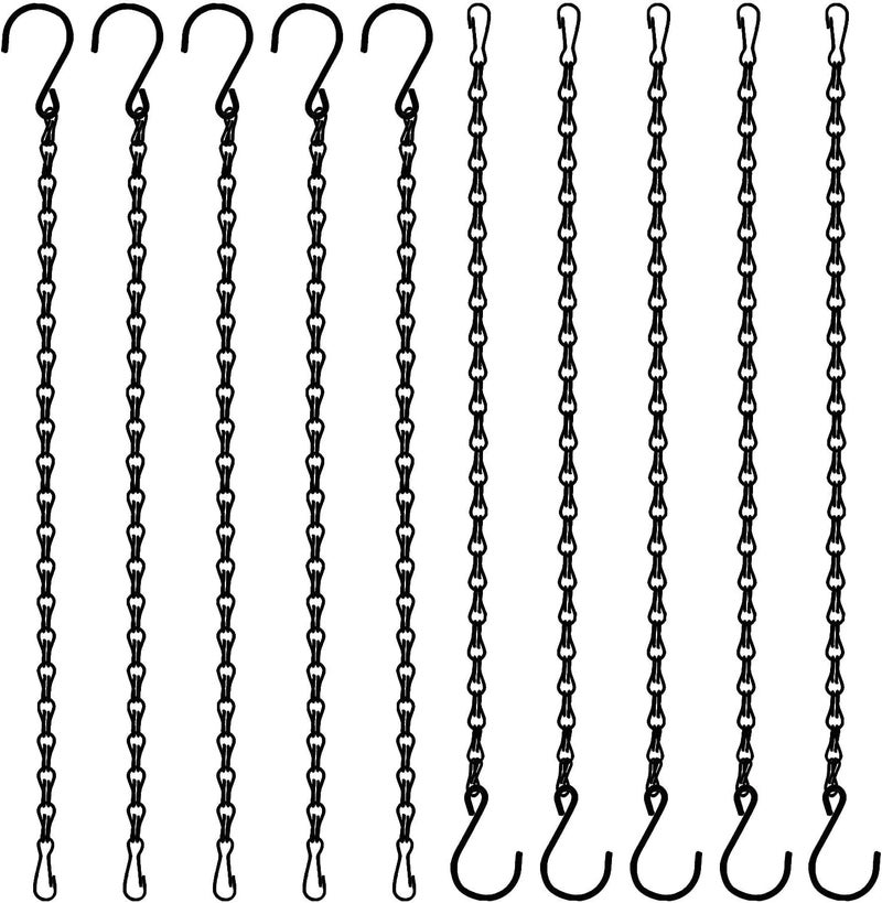 Tim Tim Agro Alloy Steel 10 Pcs 20 Inch Hanging Chain For Bird Feeders,Garden Plant Hangers For Decorative Ornaments, Planters, Billboards, Lanterns, Wind Chimes, Outdoor/Indoor Use(Black) - Image 1