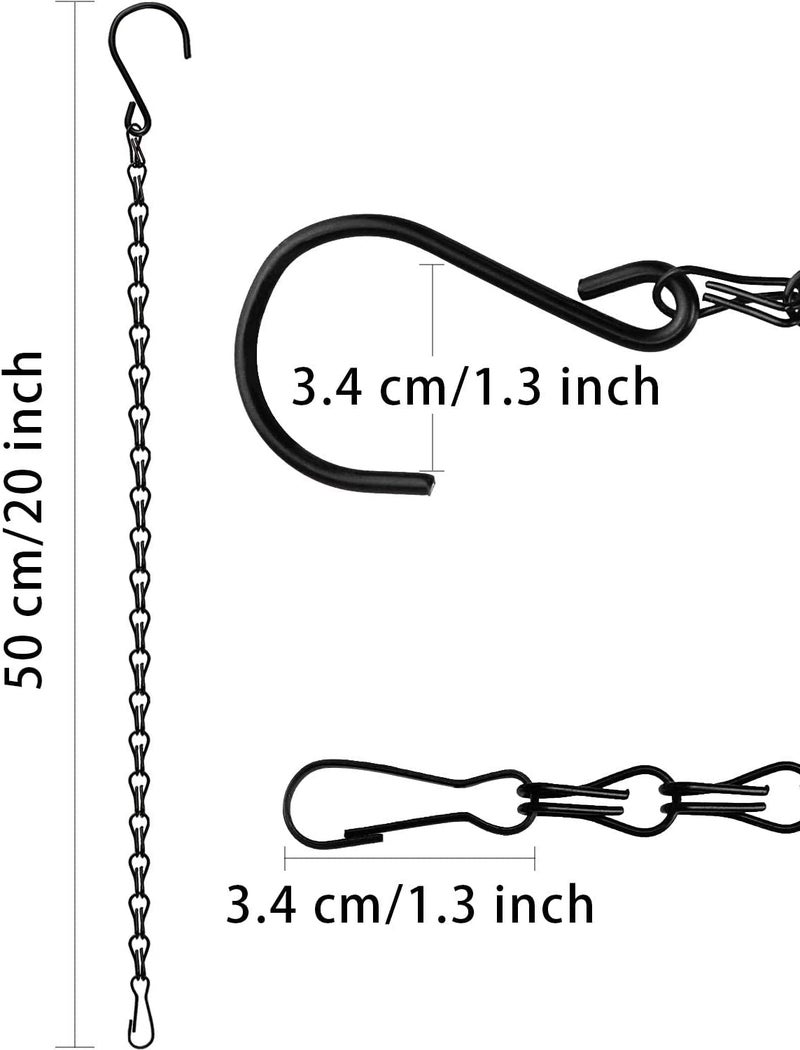 Tim Tim Agro Alloy Steel 10 Pcs 20 Inch Hanging Chain For Bird Feeders,Garden Plant Hangers For Decorative Ornaments, Planters, Billboards, Lanterns, Wind Chimes, Outdoor/Indoor Use(Black) - Image 3