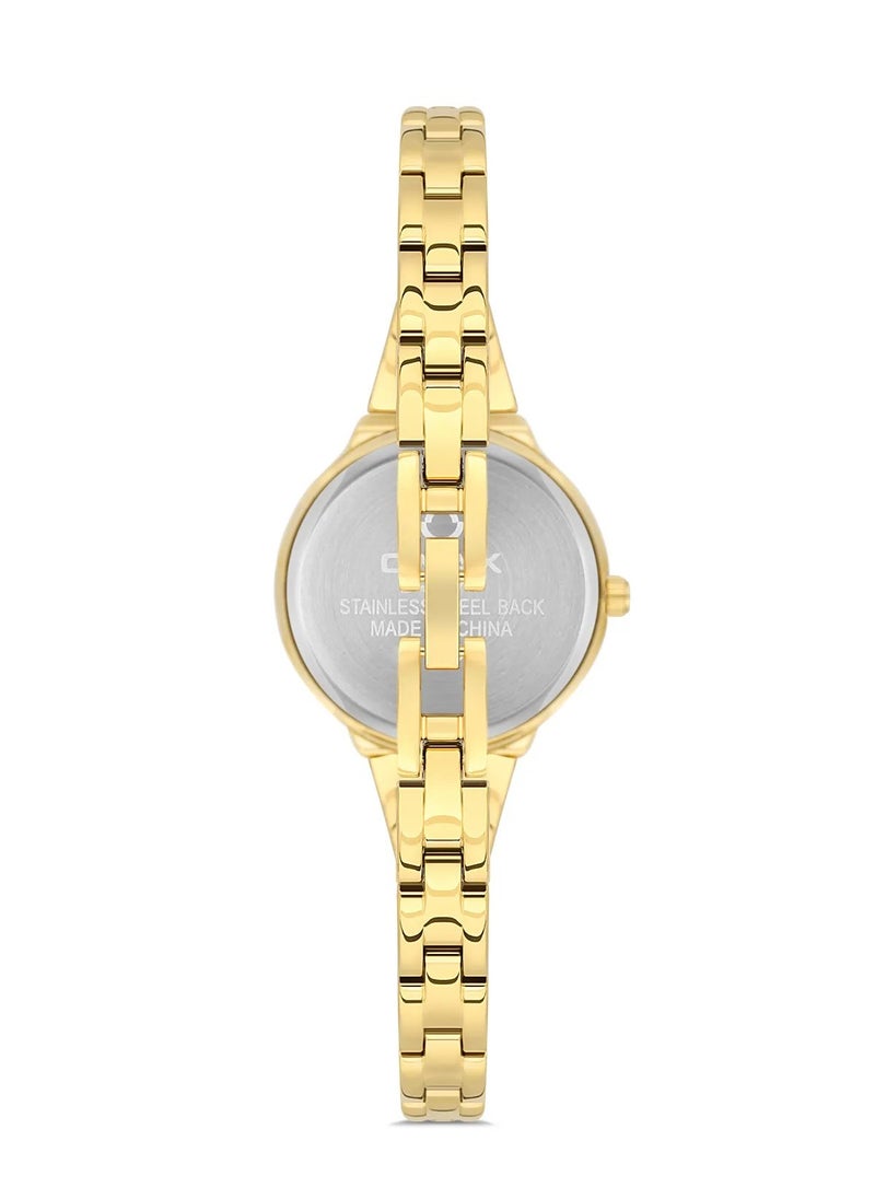 OMAX Omax Women's Luxury Wrist Watch, Watches for Women, Stainless Watches, Steel Gold Band, Black Analog Dial, Waterproof Watch, 1 Year Warranty  - Image 3