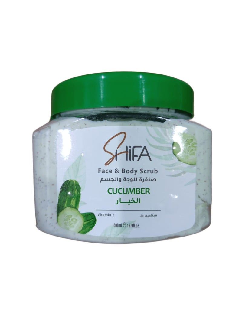 Face & Body Scrub With Cucumber   500ml