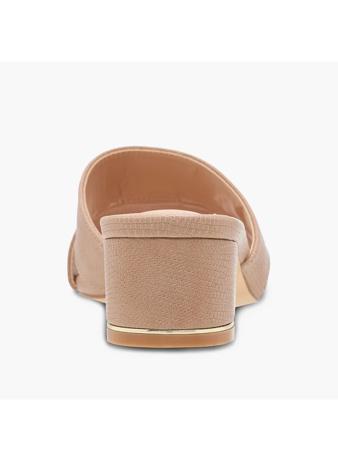 Celeste Women's Textured Slip-On Sandals with Block Heels