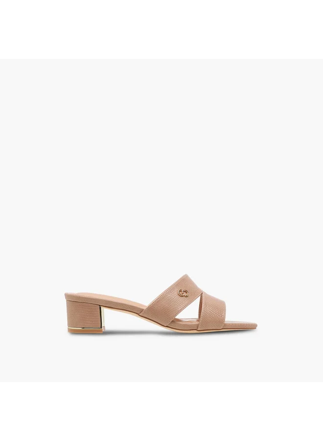 Celeste Women's Textured Slip-On Sandals with Block Heels