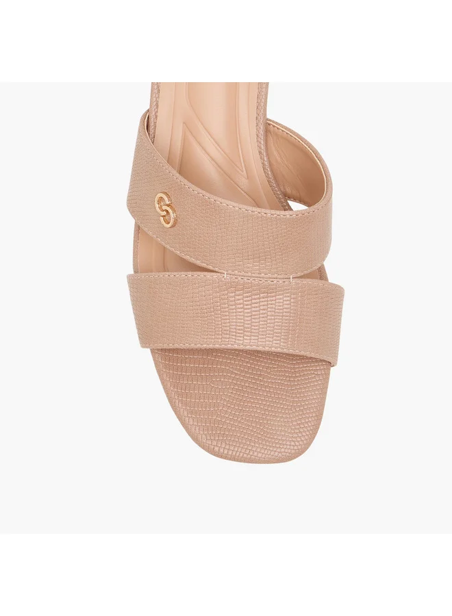 Celeste Women's Textured Slip-On Sandals with Block Heels