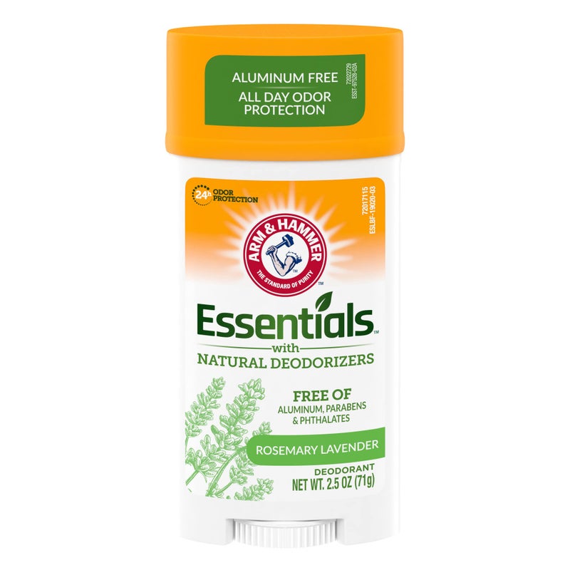ARM & HAMMER Essentials Deodorant- Fresh Rosemary Lavender- Wide Stick- 2.5oz(Pack of 6)- Made with Natural Deodorizers- Free From Aluminum, Parabens & Phthalates - Image 1