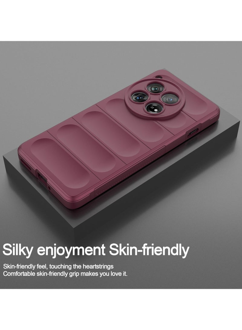 Premium Protection Back Silicone Case Compatible with Oneplus 12R/Oneplus Ace 3 5G Magic Shield Shockproof Case with Camera Protection (Wine Red)  - Image 3