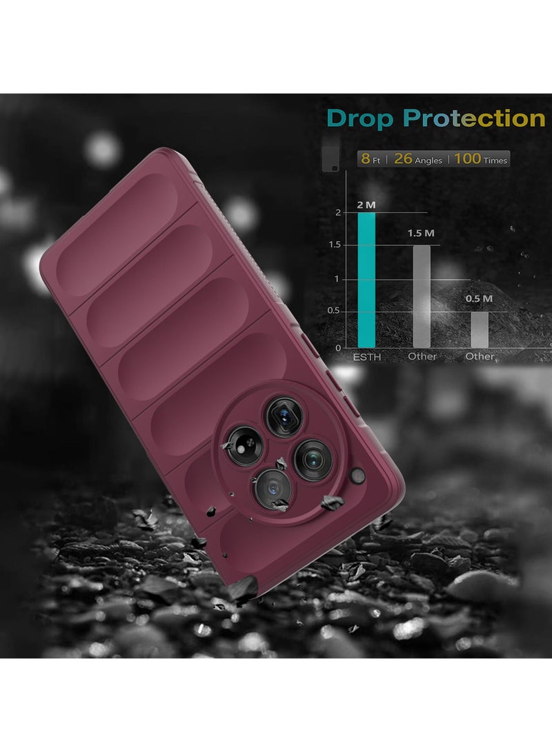 Premium Protection Back Silicone Case Compatible with Oneplus 12R/Oneplus Ace 3 5G Magic Shield Shockproof Case with Camera Protection (Wine Red)  - Image 4