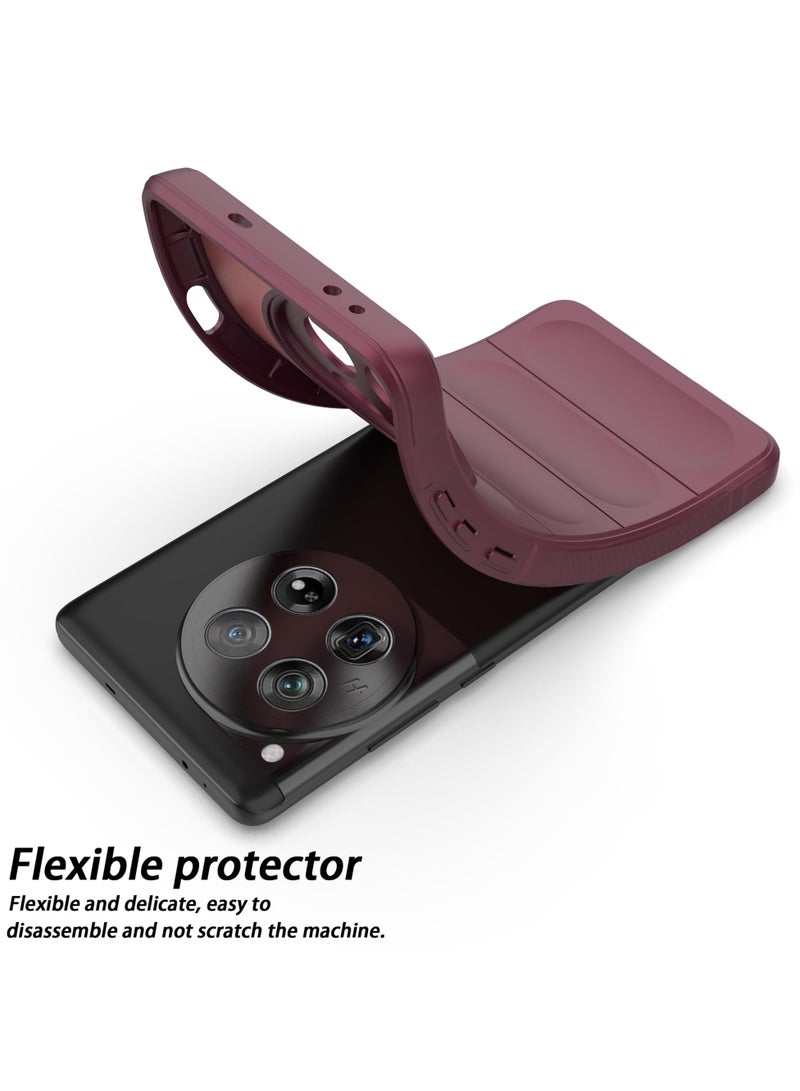 Premium Protection Back Silicone Case Compatible with Oneplus 12R/Oneplus Ace 3 5G Magic Shield Shockproof Case with Camera Protection (Wine Red)  - Image 5