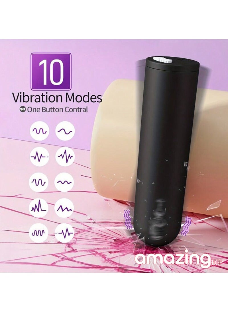 amazing.EGP - 1pc Mini Vibrating Massager, High Speed Facial Massage, 10 Massage Control Modes, Support Charging, Carefully Massage Face and Eyes, Promote Lotion Absorption, Lipstick Sized, Small and Portable - Image 1