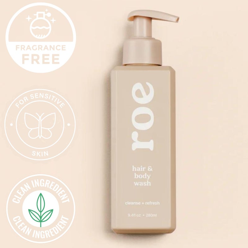 Roe Wellness- Toddler & Baby Body Wash & Shampoo Moisturizing Clean Ingredients | Suitable for Sensitive Skin, Fragrance-Free, Natural Vanilla Scent, Fresh Cleaning | 9.4 fl oz. - Image 4
