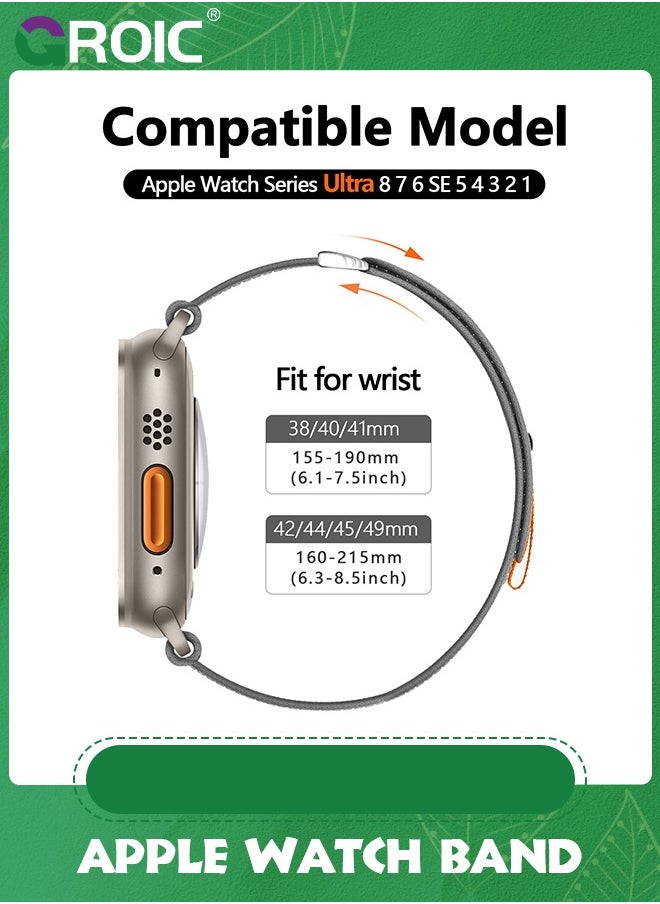 GROIC 2 Pack Sport Band Compatible with Apple Watch Ultra Bands 49mm 44mm 45mm 42mm for Men, Soft Nylon Trail Loop Strap Adjustable Wristbands for iWatch Series 10 9 Ultra/Ultra 2 8 7 6 5 4 SE  - Image 3