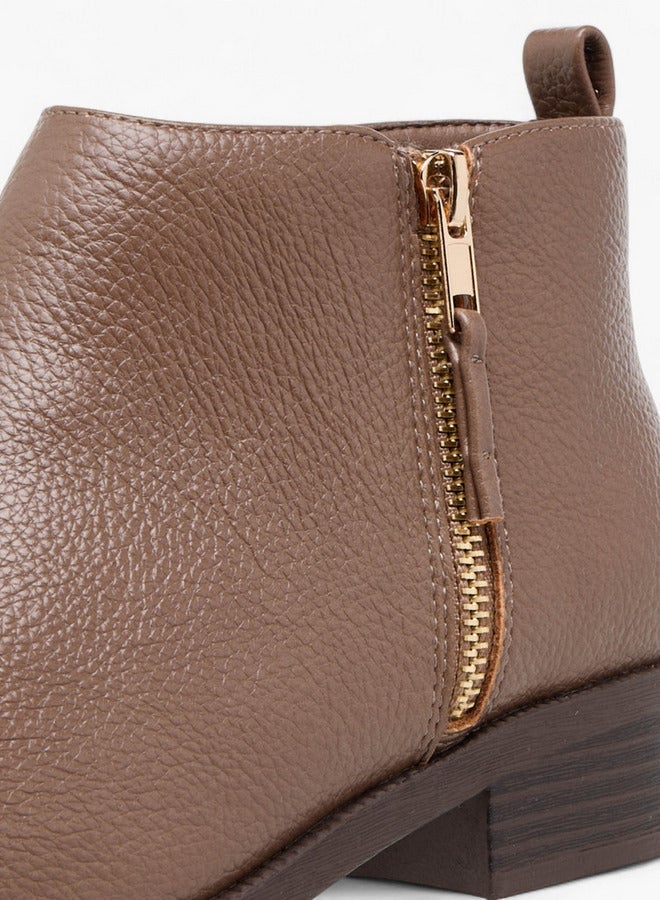 Flora Bella By Shoexpress Solid Ankle Boots with Zip Closure - Image 4