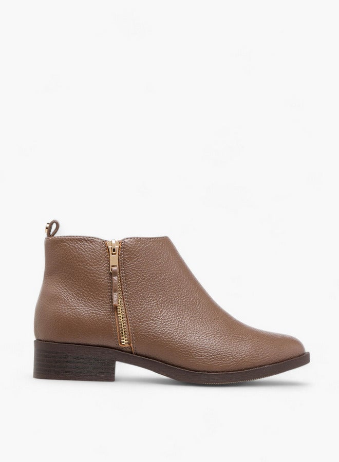 Flora Bella By Shoexpress Solid Ankle Boots with Zip Closure - Image 1