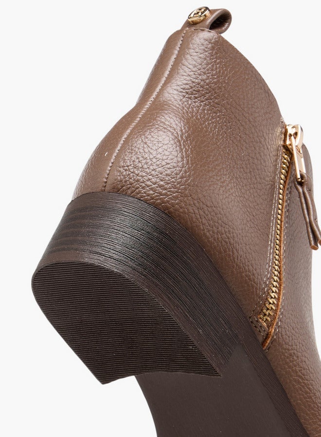 Flora Bella By Shoexpress Solid Ankle Boots with Zip Closure - Image 5