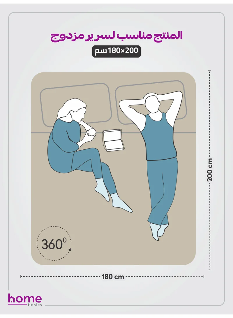 Donetella Bedding Fitted Sheet - Fits 180x200 Cm For King Bed - 3 Pcs (1 Fitted Sheet and 2 Pillowcases) - 35 Cm Deep Pocket - Solid Bed Sheet