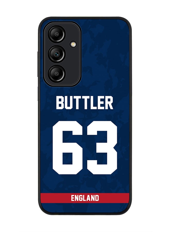 Stylizedd Rugged Black Edge Case for Samsung Galaxy A55, Slim fit Case Flexible Anti Drop TPU Gel Thin Cover -  Team England Jos Buttler, Jersey No 63 - Image 1