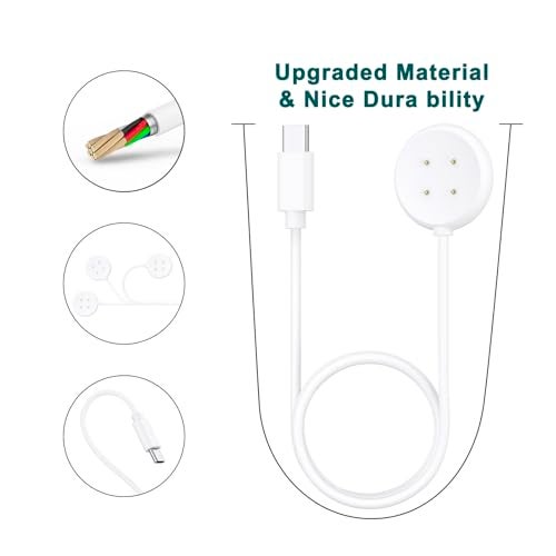 Tobfit USB C Charger Cable Compatible for Google Pixel Watch 2 3, Type C Magnetic Charging Cord Replacement for Pixel Watch 3 2 Smartwatch 50cm (White) - Image 3