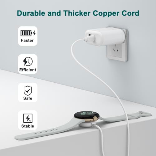 Tobfit USB C Charger Cable Compatible for Google Pixel Watch 2 3, Type C Magnetic Charging Cord Replacement for Pixel Watch 3 2 Smartwatch 50cm (White) - Image 2