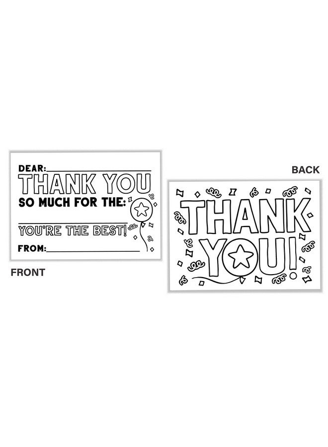 تايني إكسبريشنز مجموعة بطاقات شكر تلوين للأطفال مع مغلفات (عبوة مكونة من 10 بطاقات) تعبئة فاخرة في بطاقات فارغة مزدوجة الجوانب، ملاحظات ممتعة لعيد الميلاد والعطلات، شكرًا للمدرسة والعائلة - Image 5