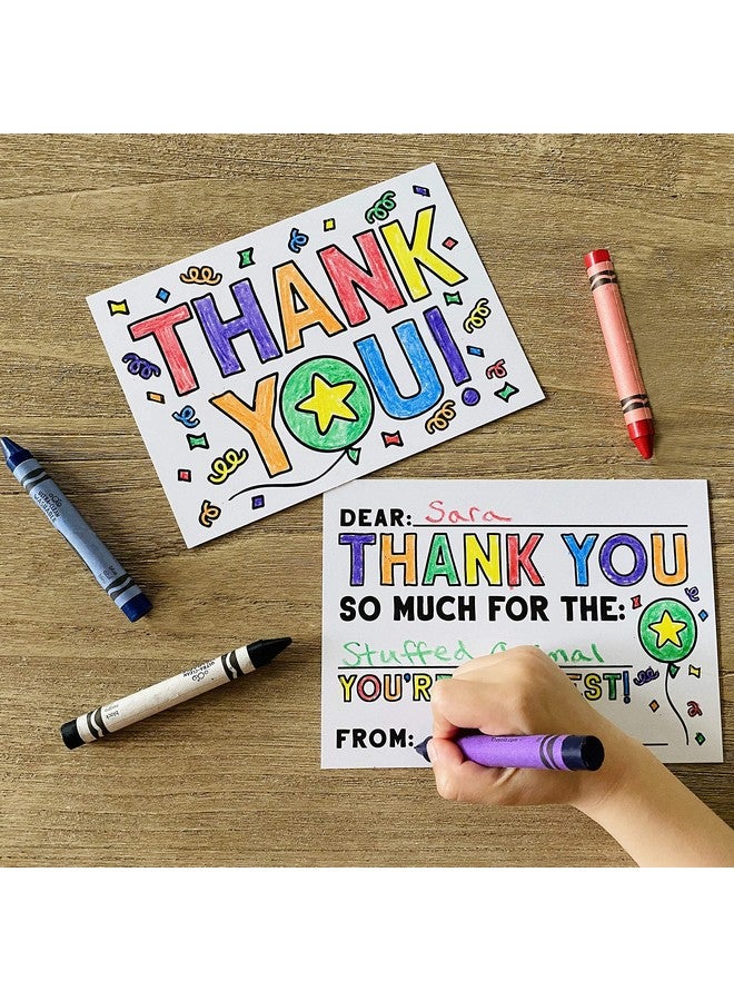 تايني إكسبريشنز مجموعة بطاقات شكر تلوين للأطفال مع مغلفات (عبوة مكونة من 10 بطاقات) تعبئة فاخرة في بطاقات فارغة مزدوجة الجوانب، ملاحظات ممتعة لعيد الميلاد والعطلات، شكرًا للمدرسة والعائلة - Image 3