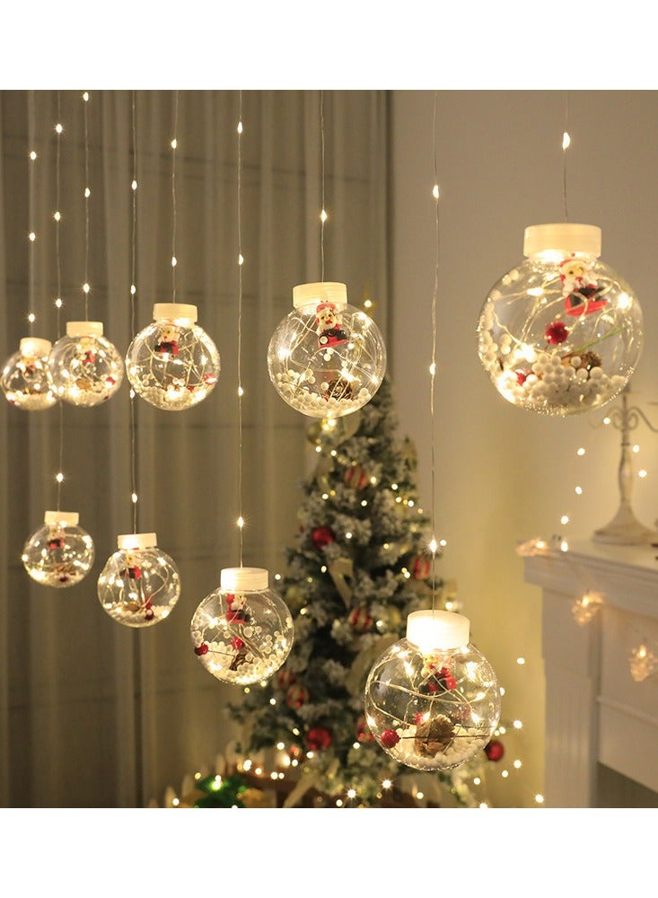 NIBEMINENT LED Curtain Lights, Wishing Ball, Old Man Snowman Tree Hanging, Window Arrangement Lights, Festival Decoration Copper Wire Lights - Image 1