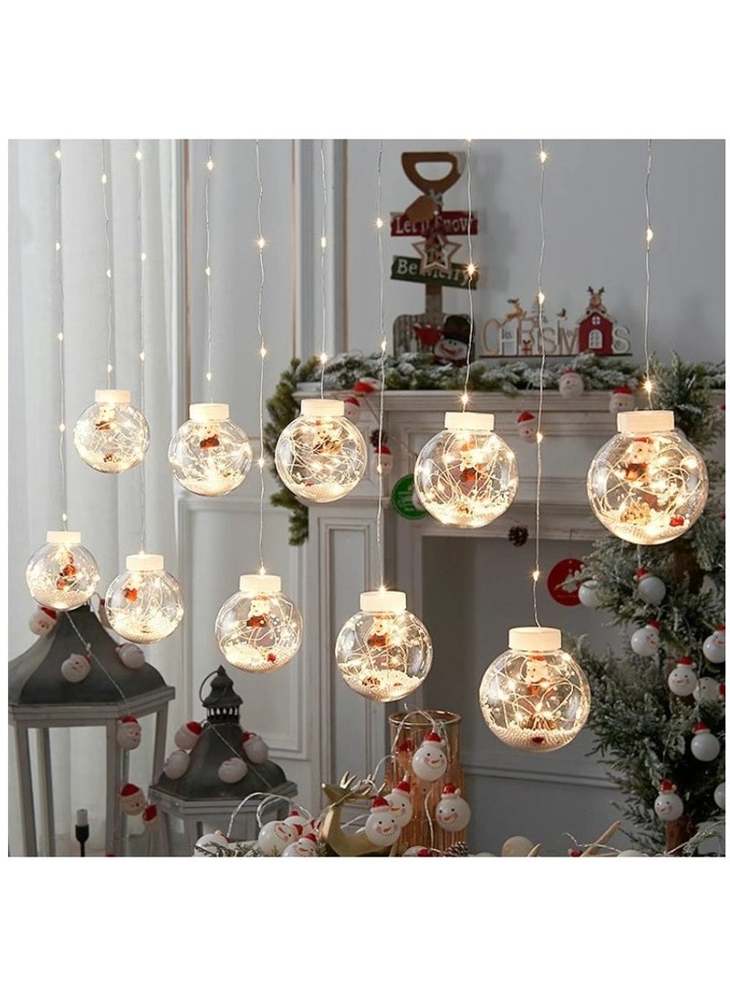 NIBEMINENT LED Curtain Lights, Wishing Ball, Old Man Snowman Tree Hanging, Window Arrangement Lights, Festival Decoration Copper Wire Lights - Image 3