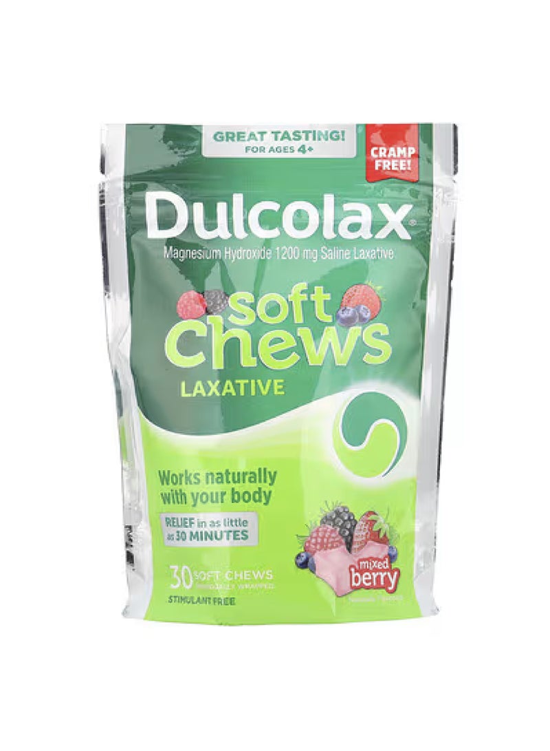 Soft Chews Laxative, For Ages 4+, Mixed Berry, 30 Soft Chews