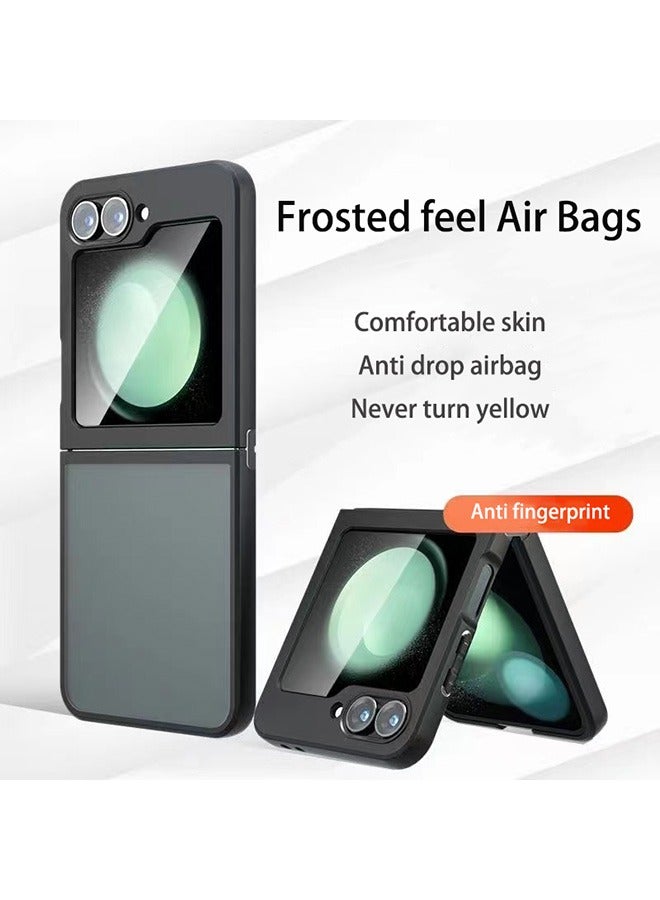 Case for Samsung Galaxy Z Flip 6 5G (2024), Frosted Translucent Back Protective Slim Phone Cover, Anti-Fingerprints, Anti-Fall Drop Protection, TPU High Quality Material Shockproof Case (Black) - Image 1