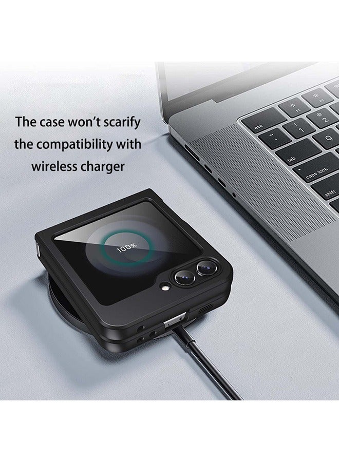 Case for Samsung Galaxy Z Flip 6 5G (2024), Frosted Translucent Back Protective Slim Phone Cover, Anti-Fingerprints, Anti-Fall Drop Protection, TPU High Quality Material Shockproof Case (Black) - Image 5