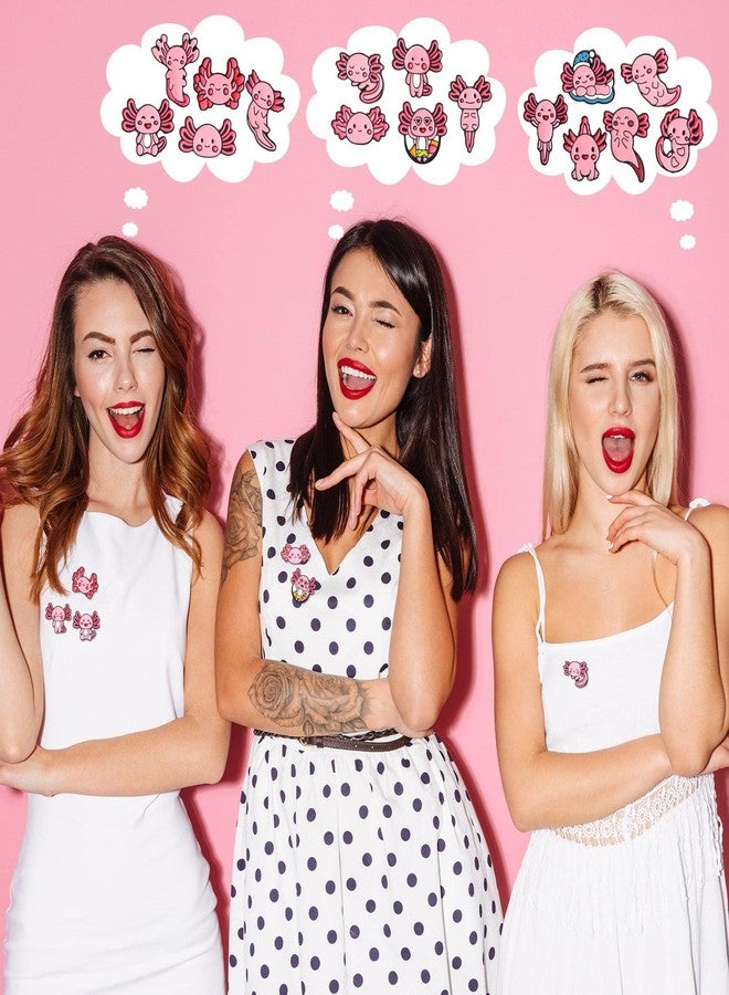 سوريو مجموعة دبابيس مينا أكسولوتل من سوريو، 16 قطعة، دبابيس مينا أكسولوتل وردية اللون، دبابيس بروش كرتونية لطيفة، زينة، هدية، مجوهرات، حقيبة ظهر، طية صدر السترة - Image 5