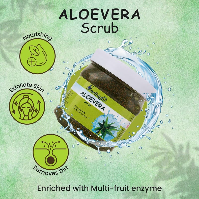 Feelhigh Face and Body Orange Scrub Enriched with Orange peel extract 500gm and Aloevera scrub enriched with aloevera extract 500gm Man  woman - Image 3