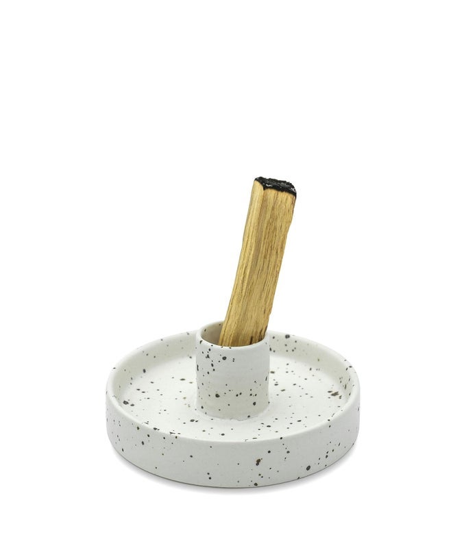 WHITE PALO SANTO HOLDER TREE PLANTED WITH EVERY ORDER CERAMIC HOLDER PALO SANTO BURNER PALO SANTO WOOD STAND INCENSE STICK BURNING TRAY