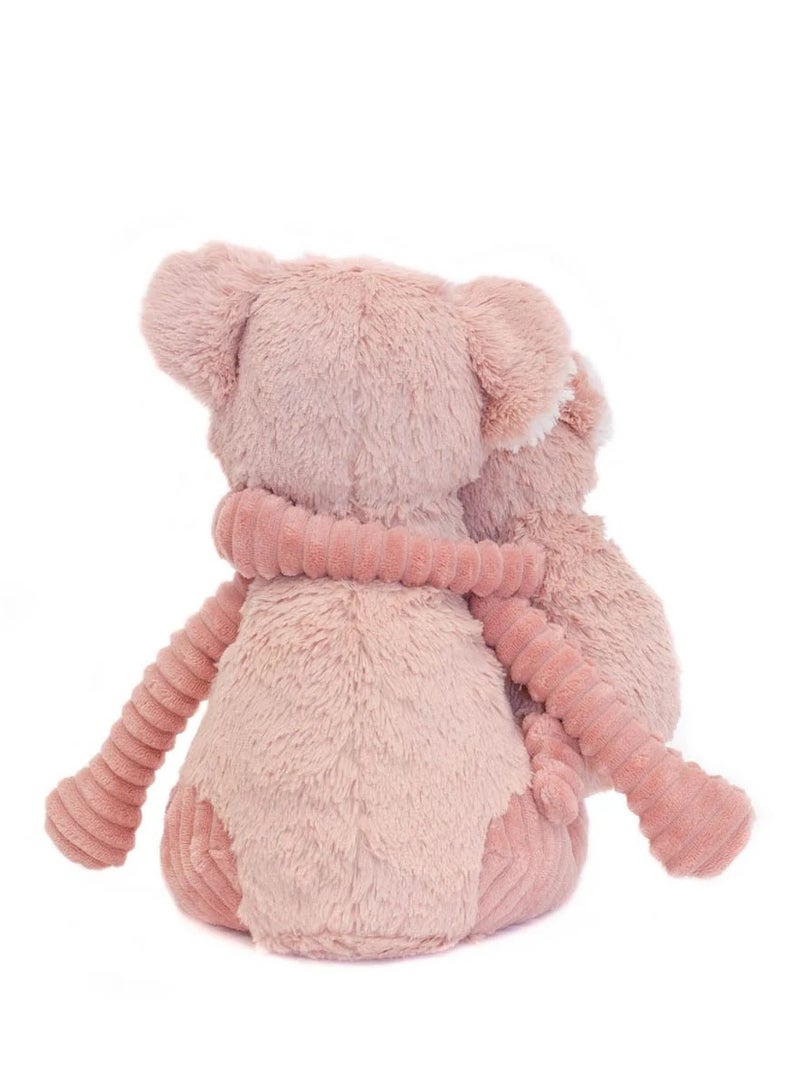 Les Deglingos Trankilou Koala Mom & Baby Plush Toy - Pink, Soft Corduroy, Eco-Friendly, Perfect for Newborns & Toddlers - Image 2
