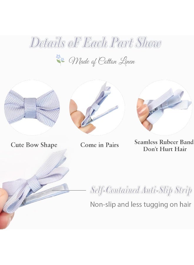 DED 28PCS 2.2" Fully Lined Baby Bows Hair Pins Tiny Hair Clips Fine Hair for Girls Infants Toddlers Set of 14 Pairs - Image 3